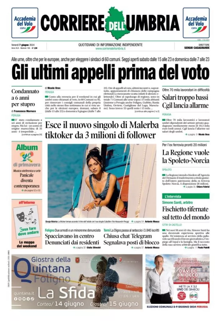 Prima-pagina-corriere umbria-del-2024-06-07